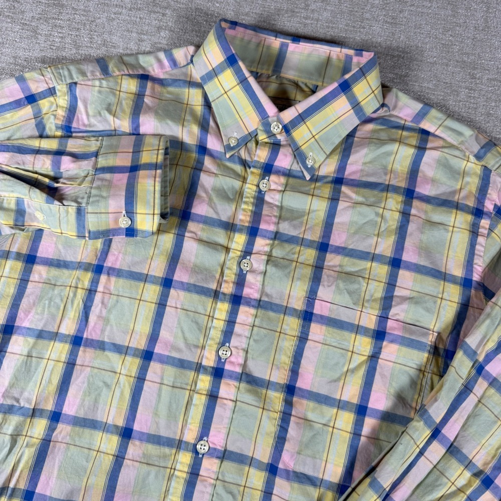 Gitman Bros Button Down Shirt Mens L Multi Color Plaid L/S Made in USA